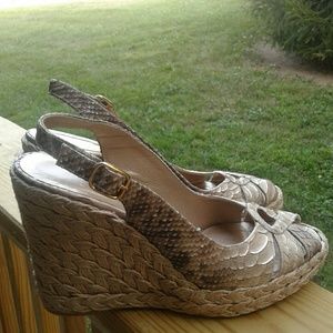 Stuart weitzman Snakeskin wedges